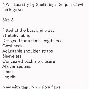 NWT Laundry by Shelli Segal Sequin Cowl ne…